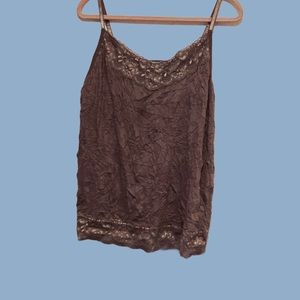 Grey Crinkled Tank Top